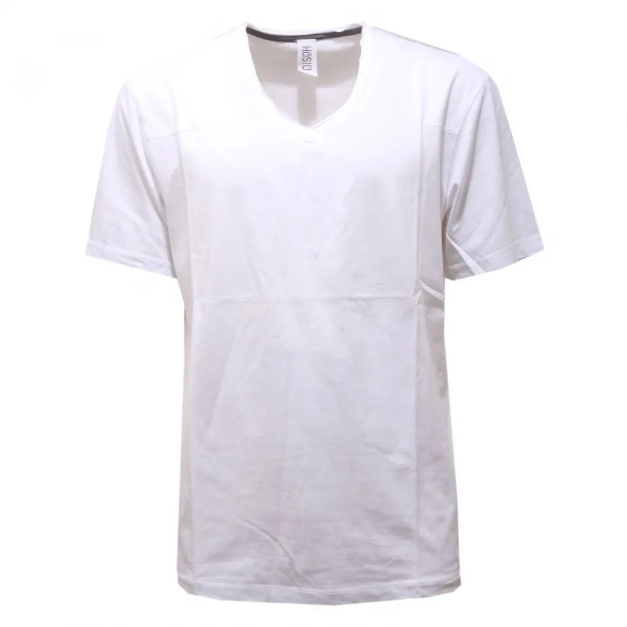 3201AC maglia uomo HOSIO white  cotton v-neck t-shirt man
