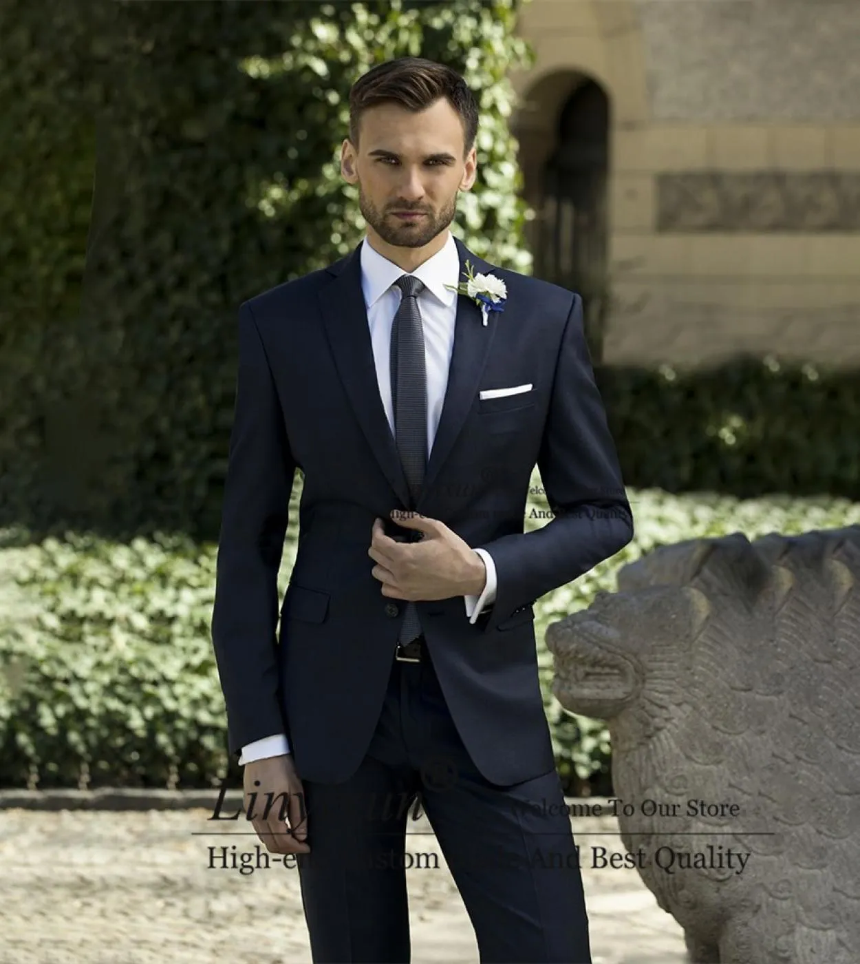 Abiti da uomo classici neri Slim Fit Formal Business Blazer Wedding Groom Tuxedo Groomsmen Terno Masculino Set da 2 pezzi Jack