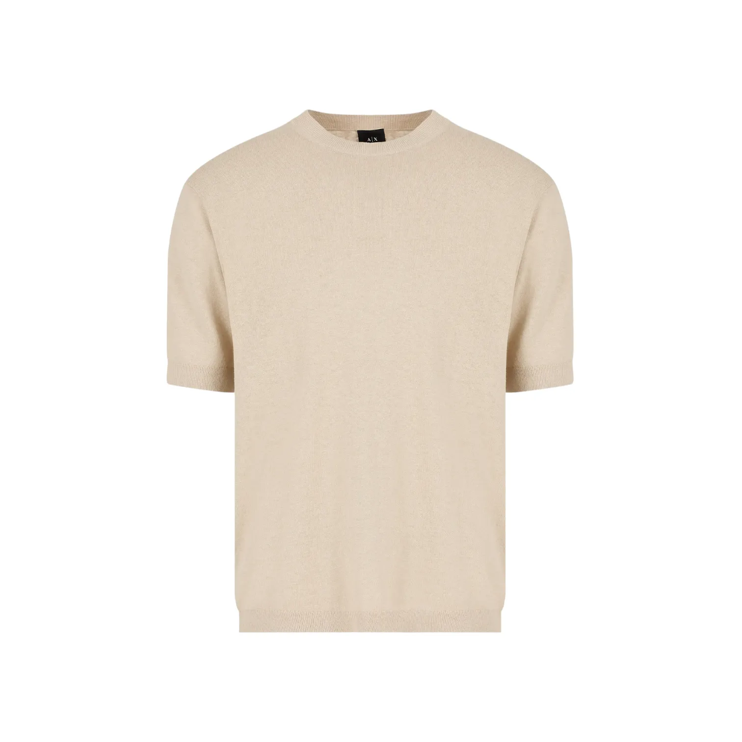Armani Exchange Pullover a mezze maniche in lino misto cotone uomo