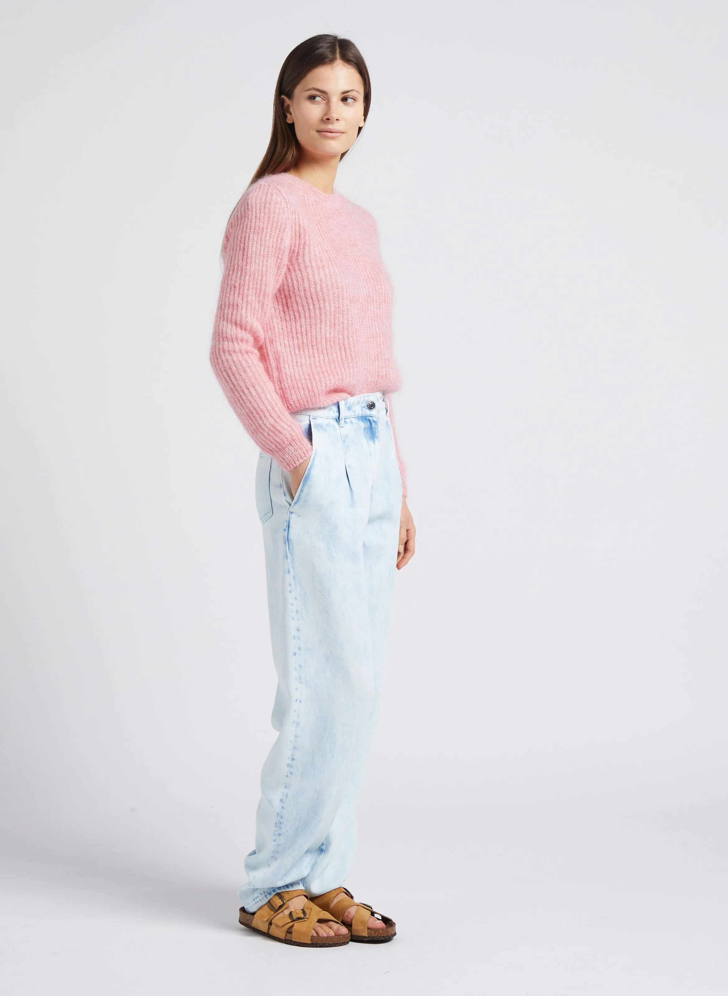  BOSABO   LOANN - Sandali bassi in pelle scamosciata | Beige