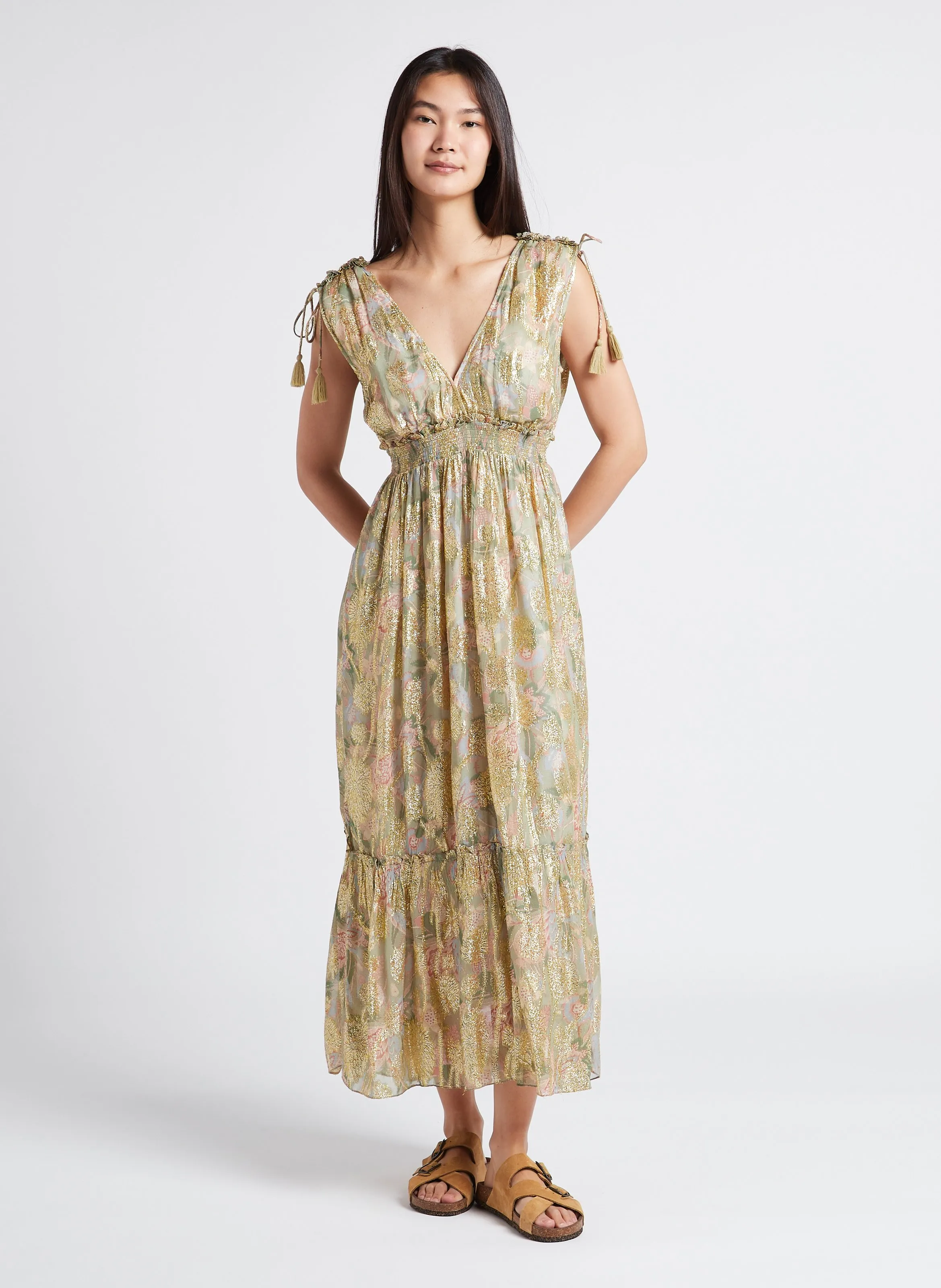 BOSABO   LOANN - Sandali bassi in pelle scamosciata | Beige