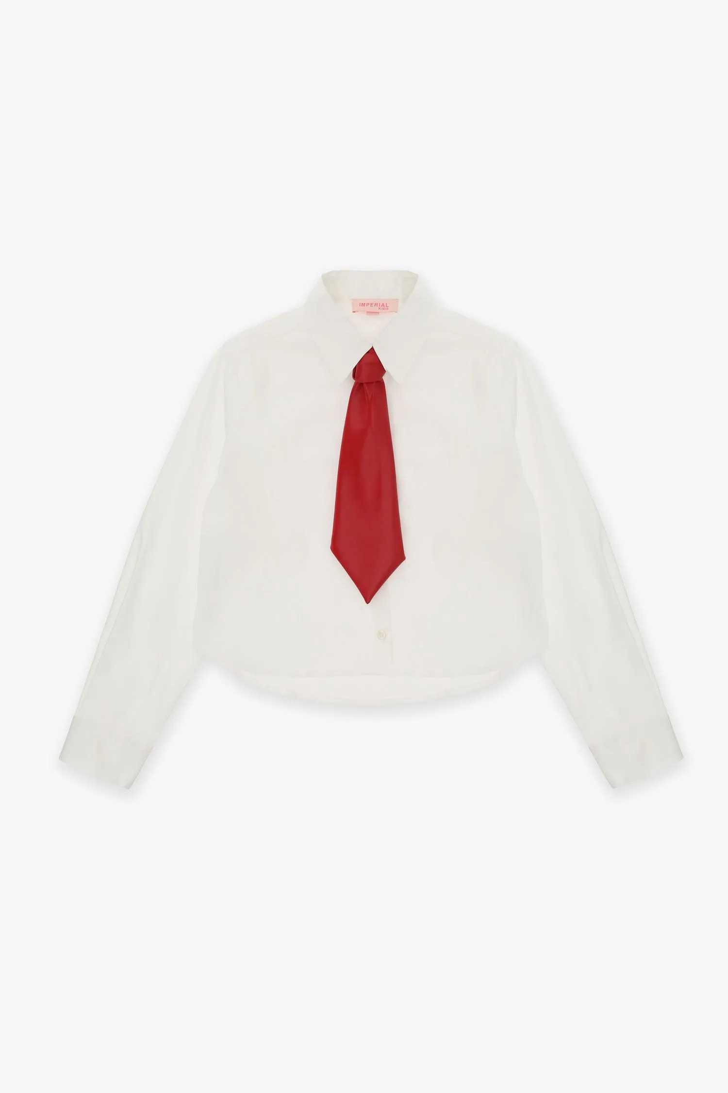   Camicia bambina con mini cravatta a contrasto     