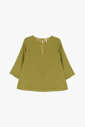  Camicia con taglio a goccia e maniche a tre quarti     