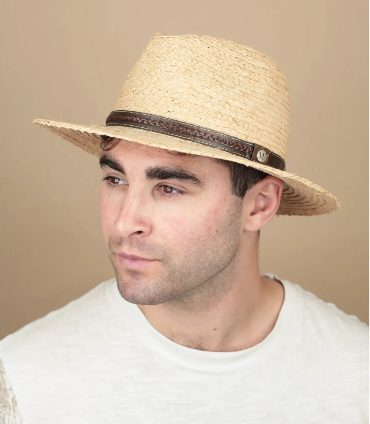 Cappello fedora di pagliaSwan Raphia naturale     