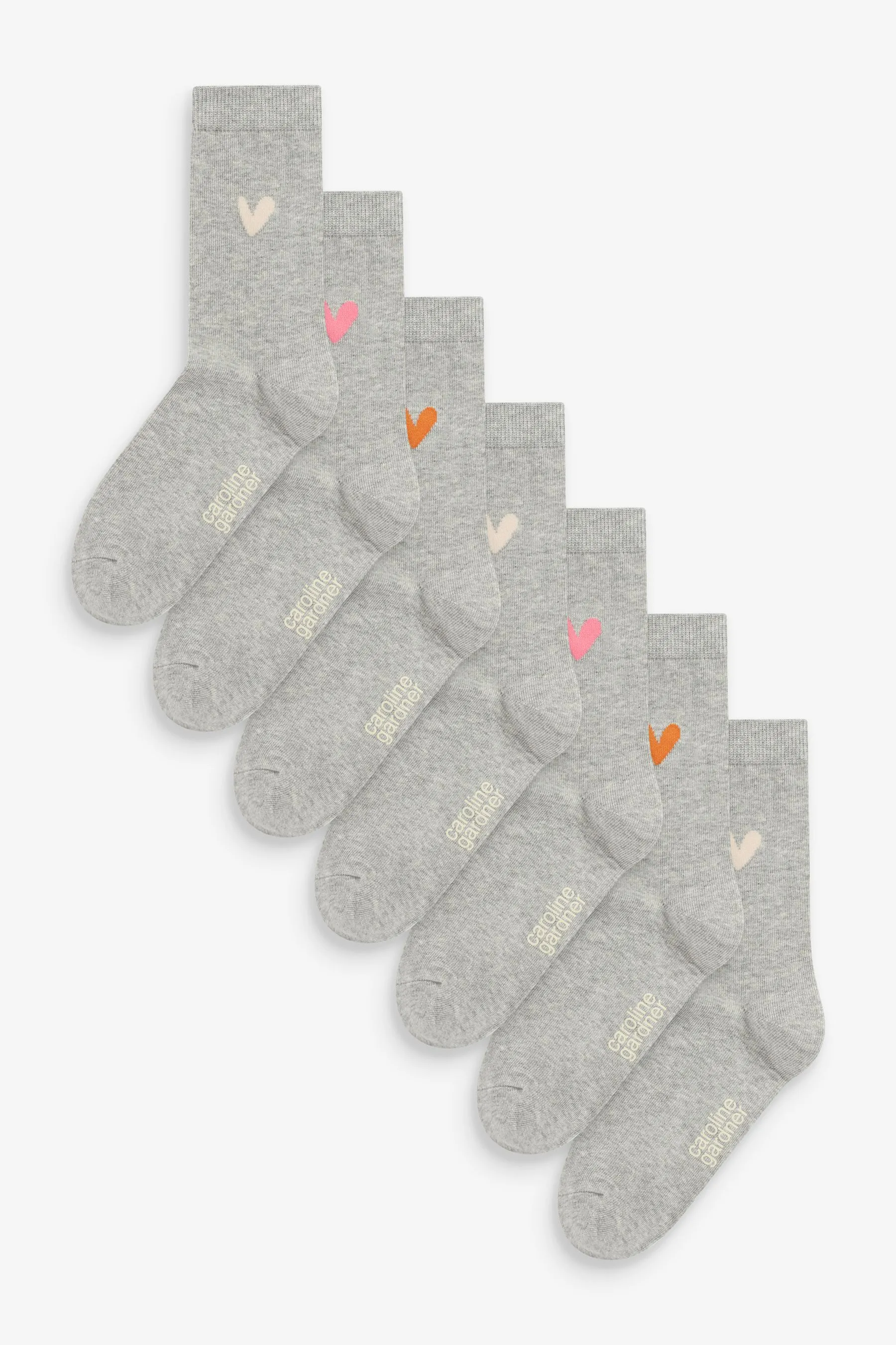 Caroline Gardner Signature Heart Motif Crew Socks 3 Pack    