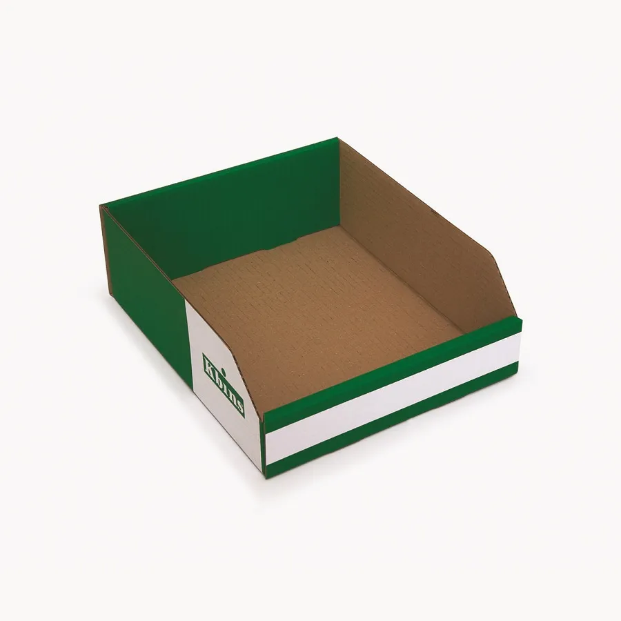 Cestino Kbins Verde, Bianco Cartone No, 100mm x 250mm x 300mm