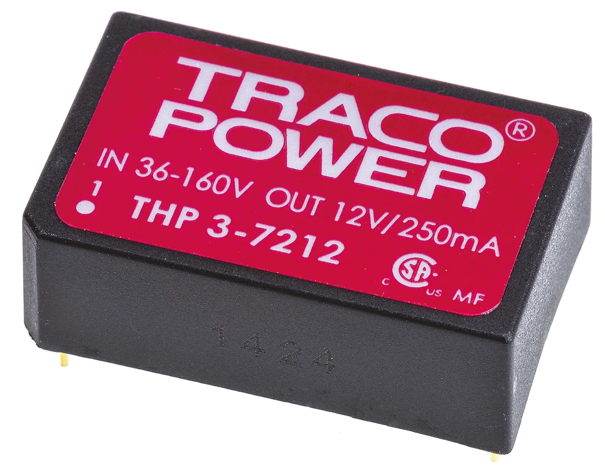 Convertitore c.c.-c.c. 3W, Vin 36 → 160 V c.c., Vout 12V cc, 4kV cc No Sì
