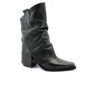 DIVINE FOLLIE TEX105 nero stivaletto donna tronchetto texano pelle tacco