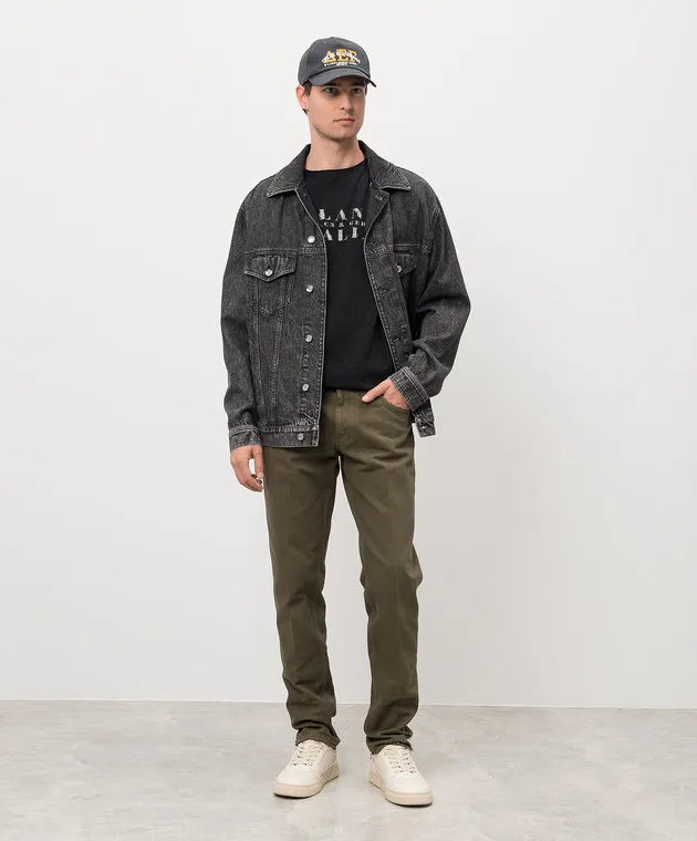 Dolce&Gabbana Giubbotto in denim grigio con logo metallico G9NL5DG8LL7