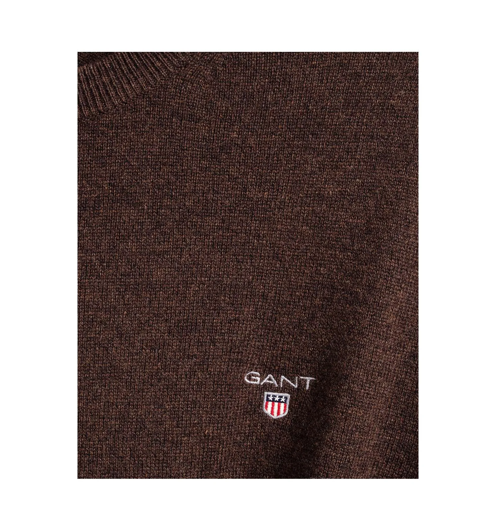 GANT uomo maglia pullover girocollo lana marrone 86211 280 DARK BROWN