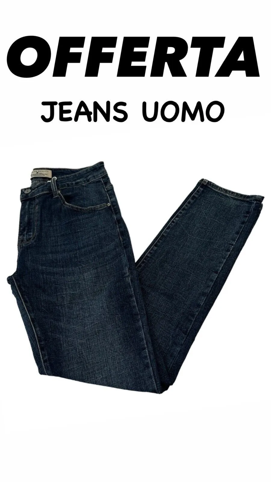Jeans uomo elasticizzato pantaloni REGULAR denim cotone 5 tasche