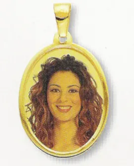 Medaglia foto personalizzabile mod. PR/colore oro giallo 18kt