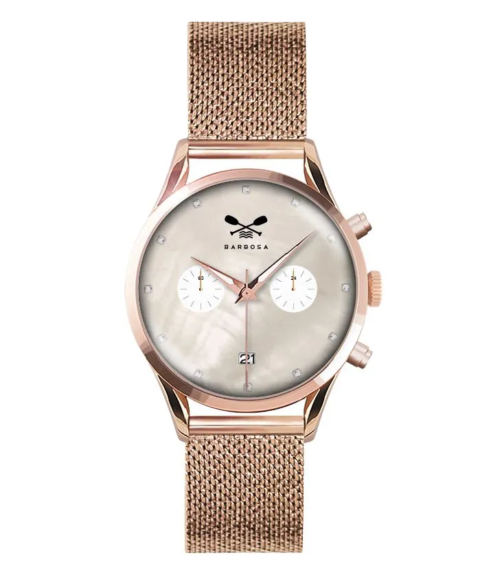 OROLOGIO CRONO MADREPERLA ZIRCONI dm. 36,5 MAGLIA MILANO BRILL.