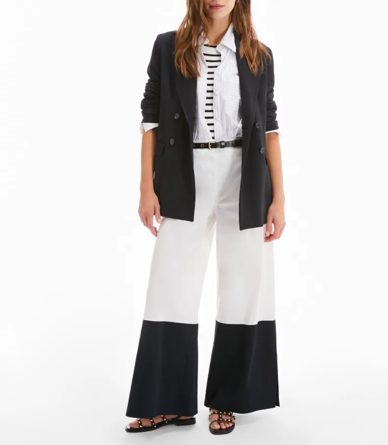 Pantaloni ampi in raso di cotone
