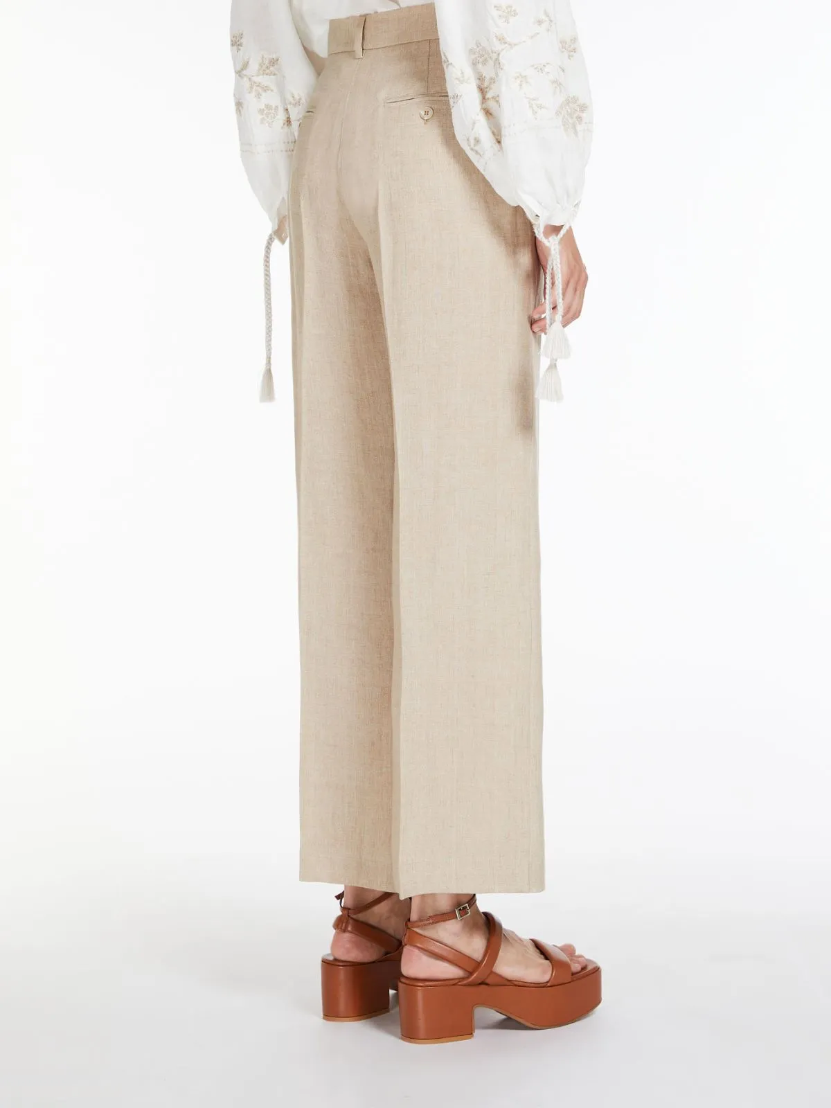 Pantaloni in Tela di Lino