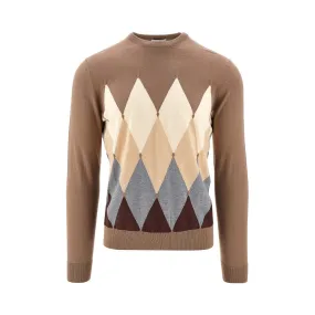 Pullover girocollo in cachemire e cotone
