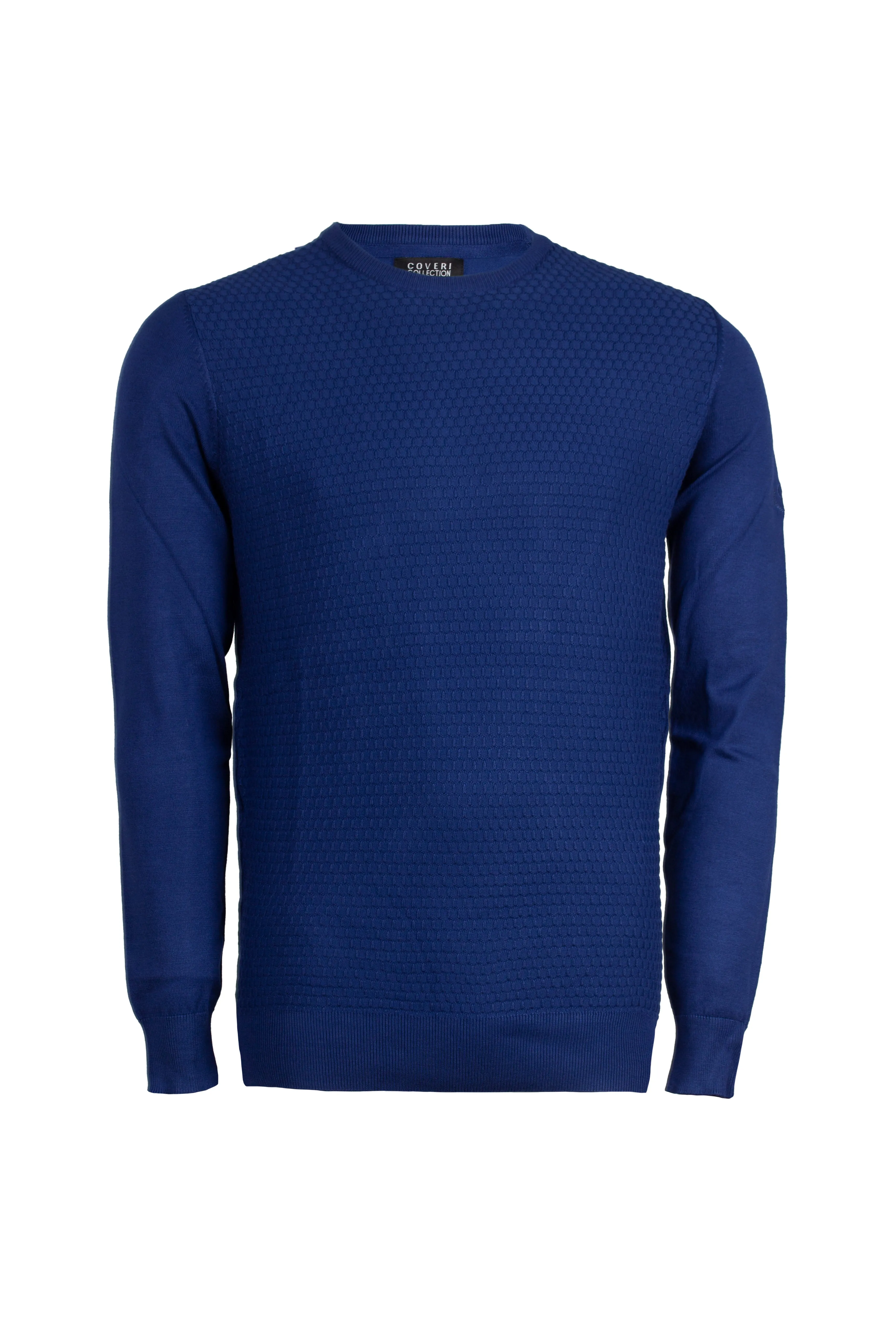 Pullover uomo girocollo a trama lavorata
