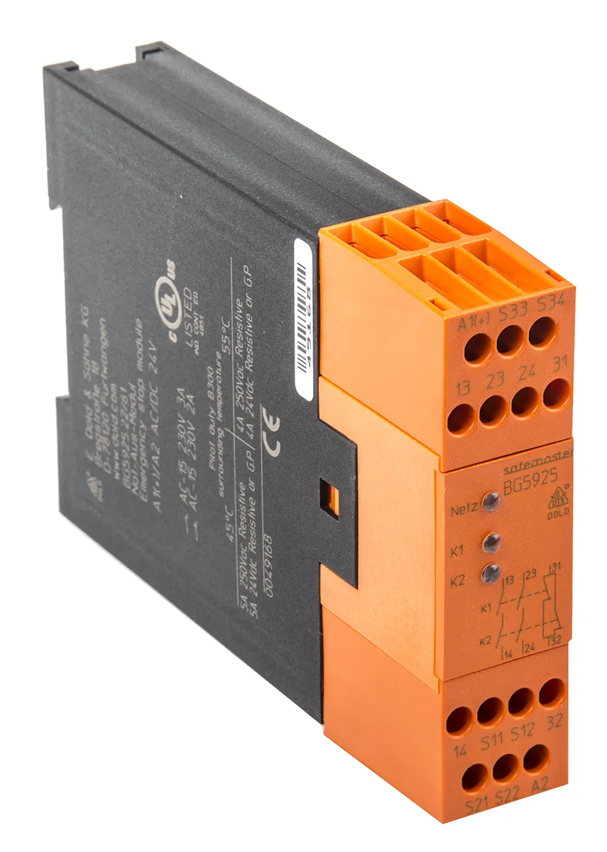 Relè di sicurezza Dold BG 5925, 24V ca/cc, 1, 2 canali, 3 contatti di sicurezza