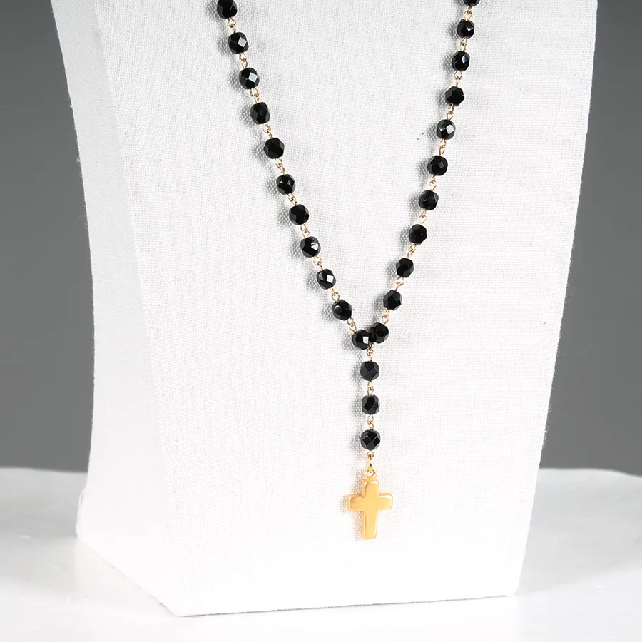 Rosario croce oro-nero