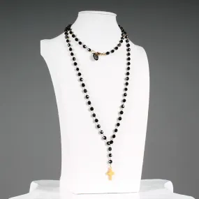 Rosario croce oro-nero
