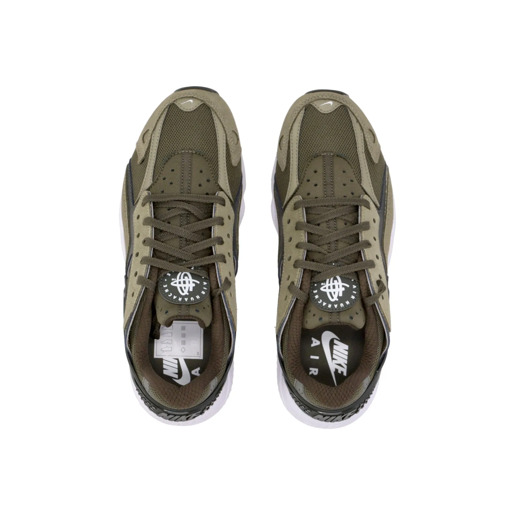 Scarpa Bassa Uomo Air Huarache Runner Cargo Khaki/white/medium Olive/sequoia