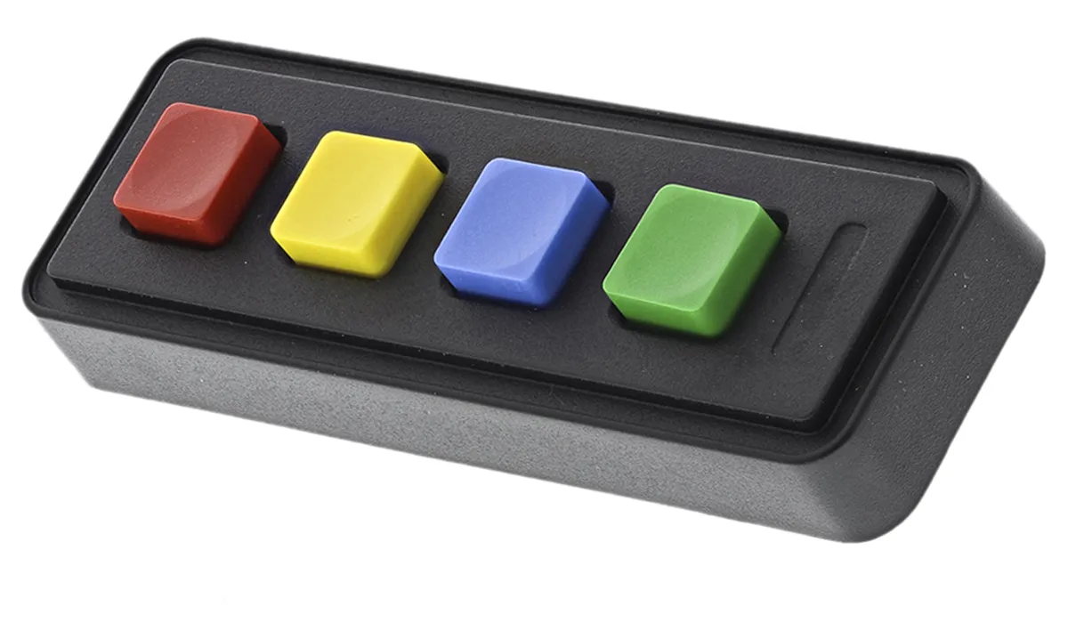 Tastierino 1 x 4 a 4 tasti IP65 in Polimero colore Nero