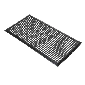 Zerbino Sportello, Ingegneria, Ingresso, Industriale Nero PVC Interno, Esterno Coste incrociate, 1m Entramat
